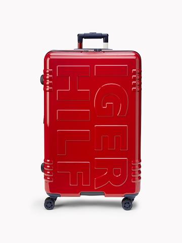 Férfi Tommy Hilfiger 28" Signature Spinners suitcases Piros | HU 1546SGL